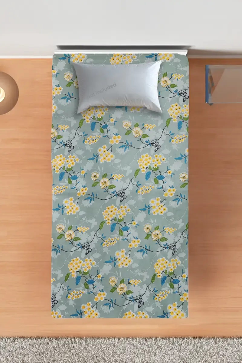 Cotton Blend Single Size Bedsheet, Floral Printed – 1 Pc 025166SINSAGGRE