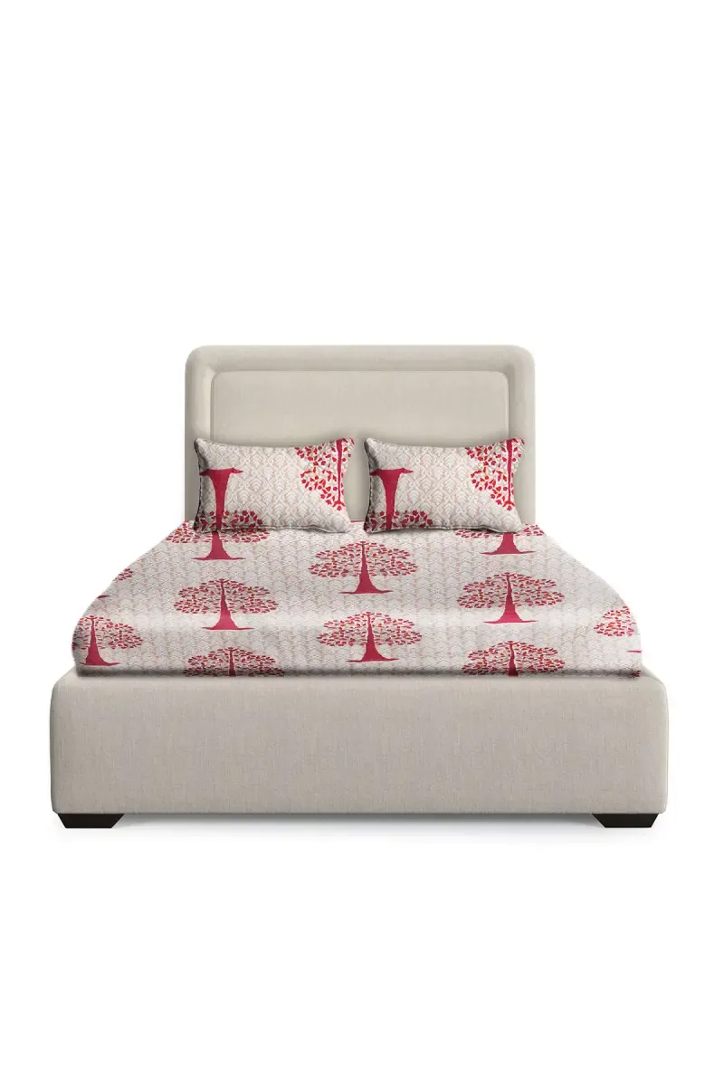 Cotton Blend Double Size Bedsheet with Pillow Covers – 3 Pcs 025175DOUBEI&MAR