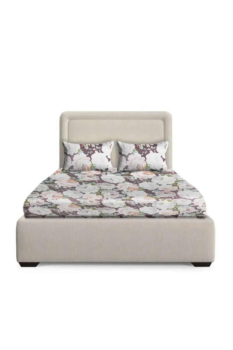 Cotton Blend Double Size Bedsheet with Pillow Covers - Set of 3 025192DOUBRO