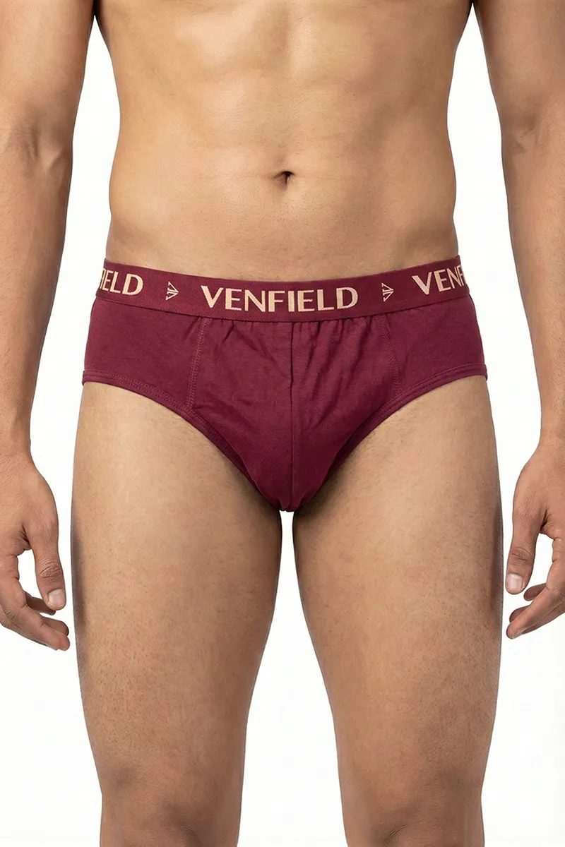 Men's Solid Cotton Mid Rise Briefs 