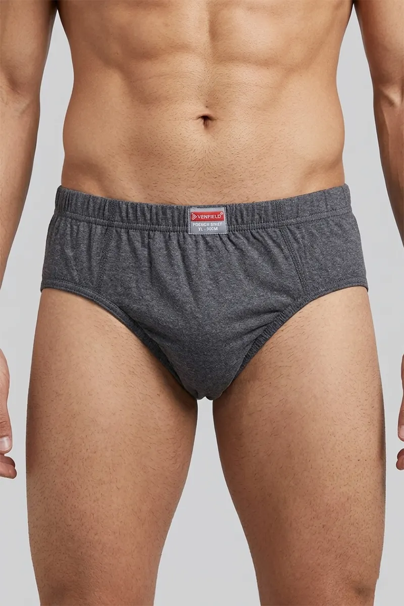 Solid Cotton Mid Rise Briefs for Men