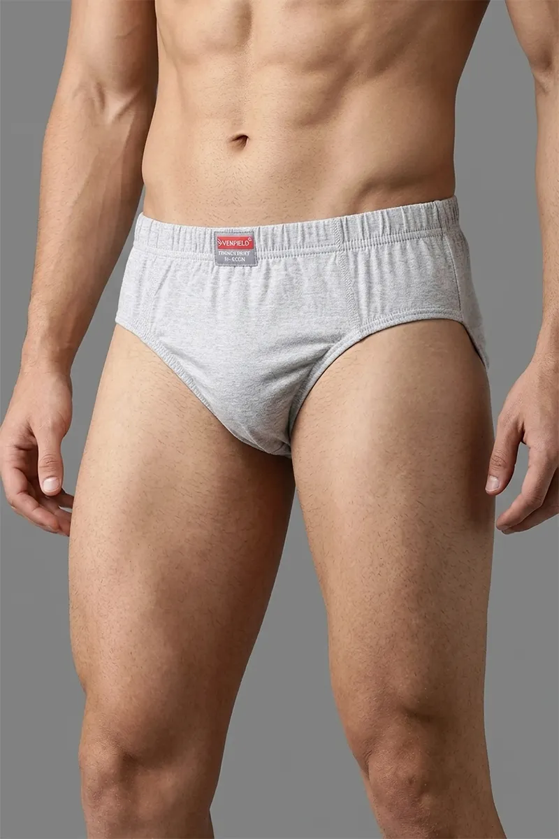 Solid Cotton Mid Rise Briefs for Men
