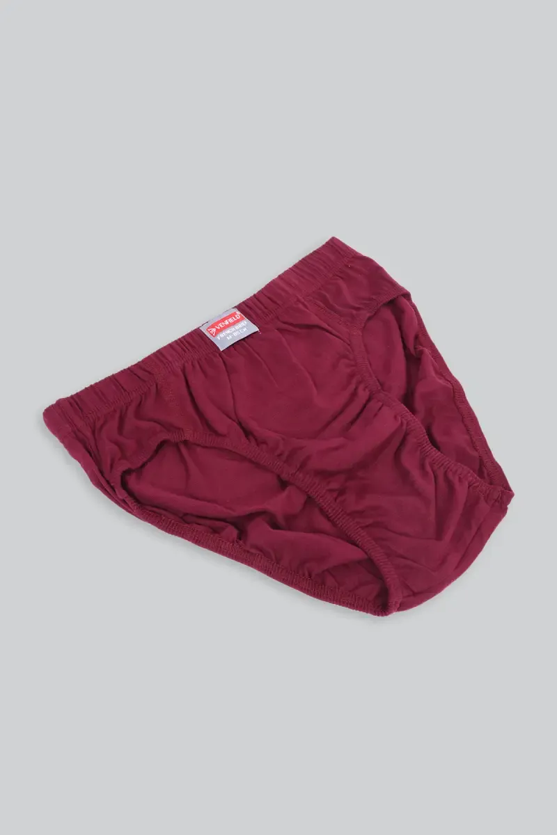 Solid Cotton Mid Rise Briefs for Men 02524980MAR