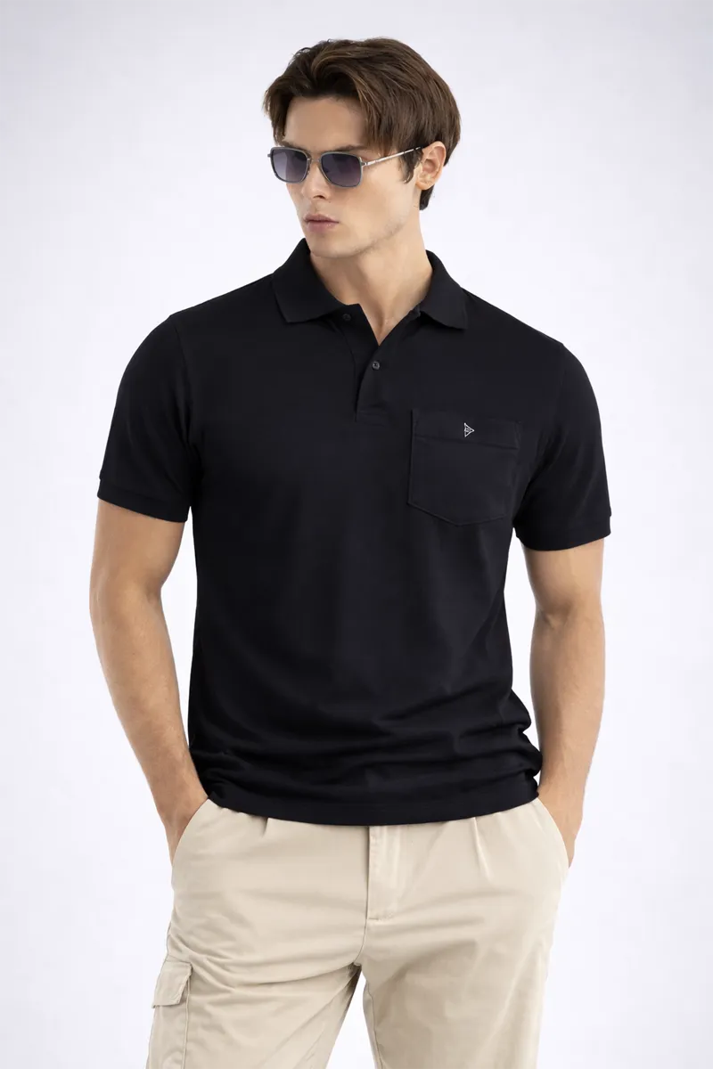 Solid Polyester T-shirt for Men 025279MBLA