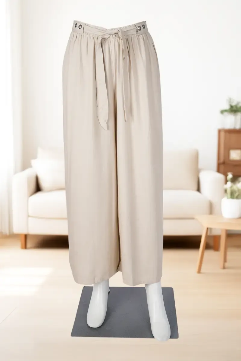 Cotton Blend Solid Flared Palazzo for women 025296BEIL