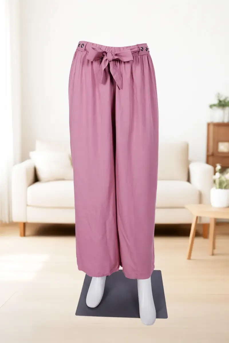 Cotton Blend Solid Flared Palazzo for women 025296PINM