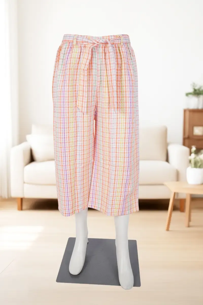 Polyester Striped Capri for Women 025335PEAM