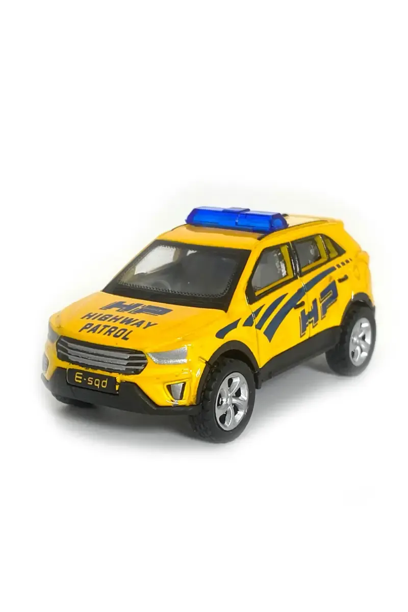 Highway Patrol Pull Back Emergency Car Toy - Yellow