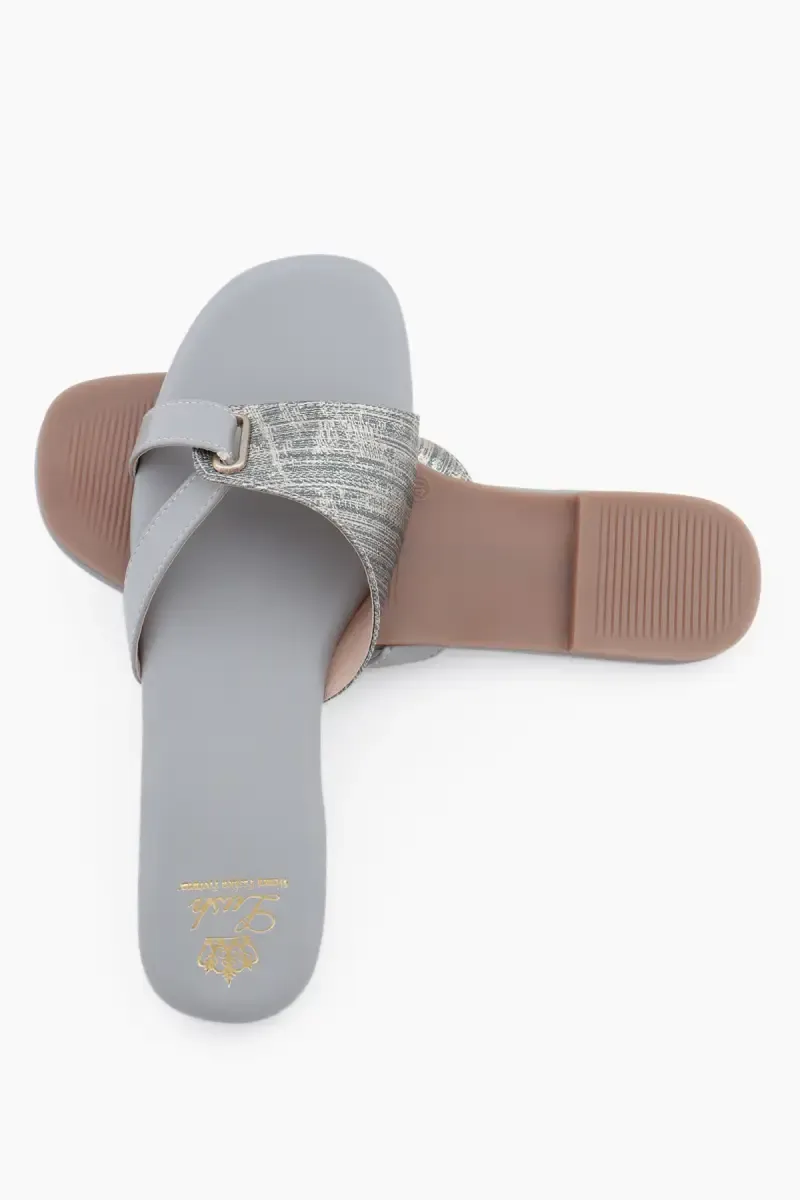 Stylish Slip-On Flat Slides for Women 02549541GRE
