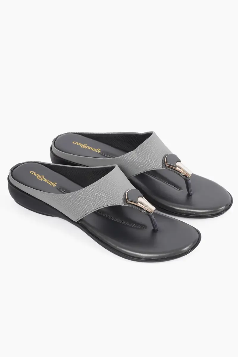 Women's Slip-On T-Strap Slippers 02551937GRE