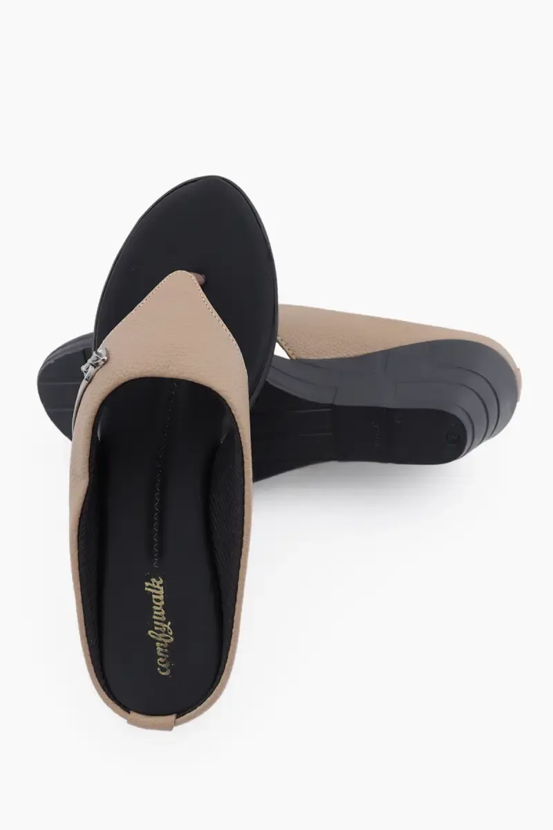 Women's Wedge Heel Comfortable Slippers 02552741BEI