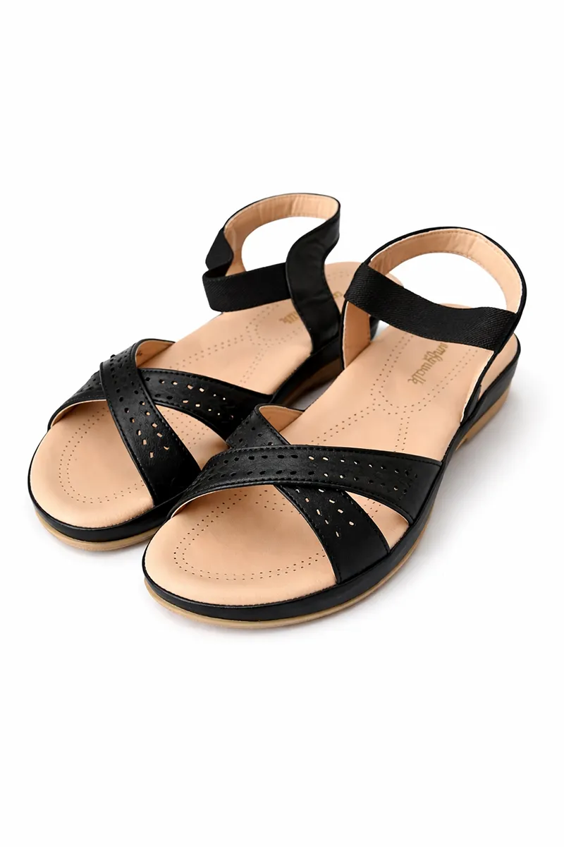 Women's Backstrap Casual Flat Sandals 02555739BLA