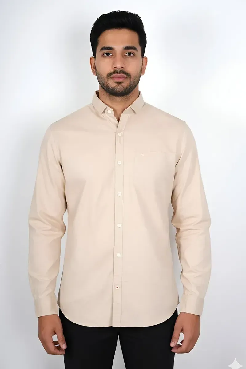 Men's Cotton Solid Slim Fit Shirt 025573BEIL
