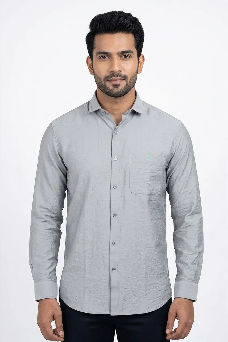Nylon Solid Slim Fit Shirt for Men