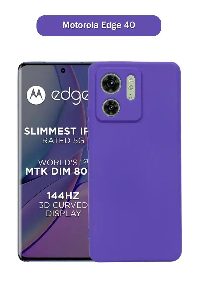 Silicone Solid Soft Back Cover Case for Motorola Edge 40 With Full Body Protection and Camera Protection (Violet) 025835MOTEDG40NEOVIO