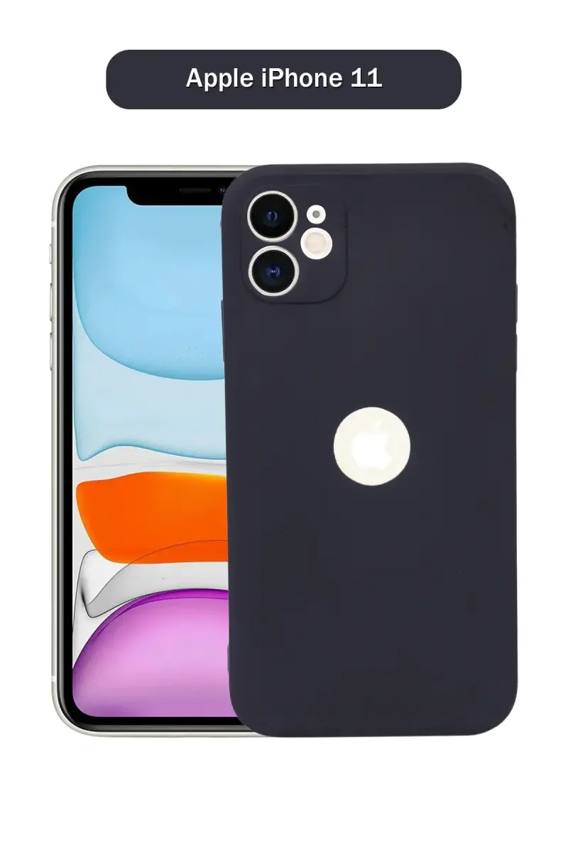 Silicone Solid Soft Back Cover Case for Apple iPhone 11 With Full Body Protection and Camera Protection (Black)