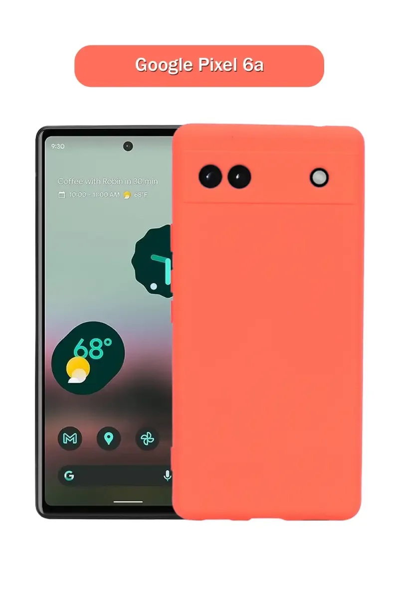 Silicone Solid Soft Back Cover Case for Google Pixel 6a With Full Body Protection and Camera Protection (Red)