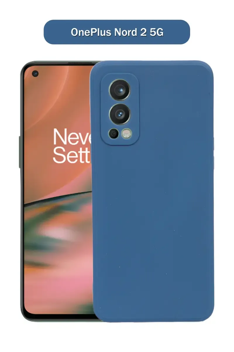 Silicone Solid Soft Back Cover Case for OnePlus Nord 2 5G With Full Body Protection and Camera Protection (Blue) 025895ONENOR25GBLU