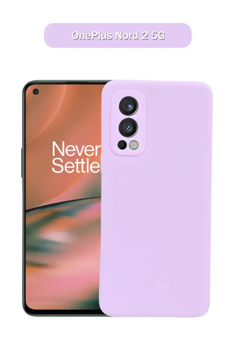 Silicone Solid Soft Back Cover Case for OnePlus Nord 2 5G With Full Body Protection and Camera Protection (Lavender)