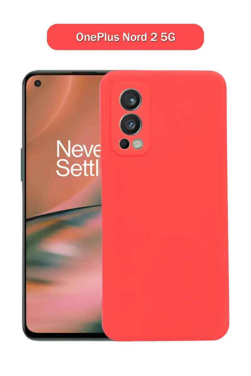 Silicone Solid Soft Back Cover Case for OnePlus Nord 2 5G With Full Body Protection and Camera Protection (Red) 025895ONENOR25GRED