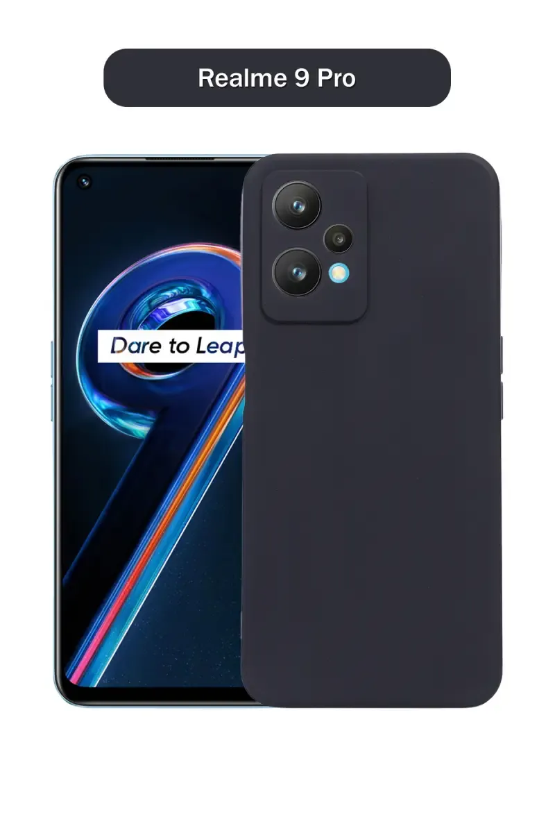 Silicone Solid Soft Back Cover Case for Realme 9 Pro With Full Body Protection and Camera Protection (Black) 025923REA9PROBLA