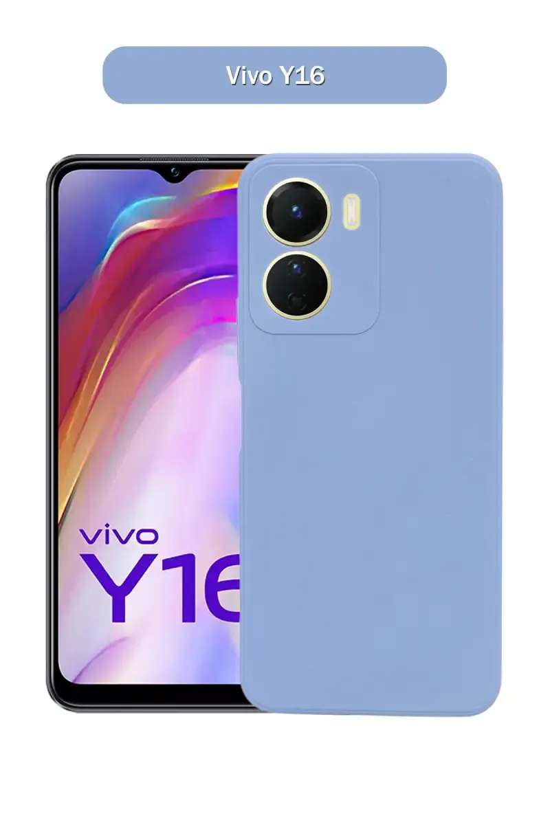 Silicone Solid Soft Back Cover Case for Vivo Y16 With Full Body Protection and Camera Protection (Blue) 025925VIVY16BLU