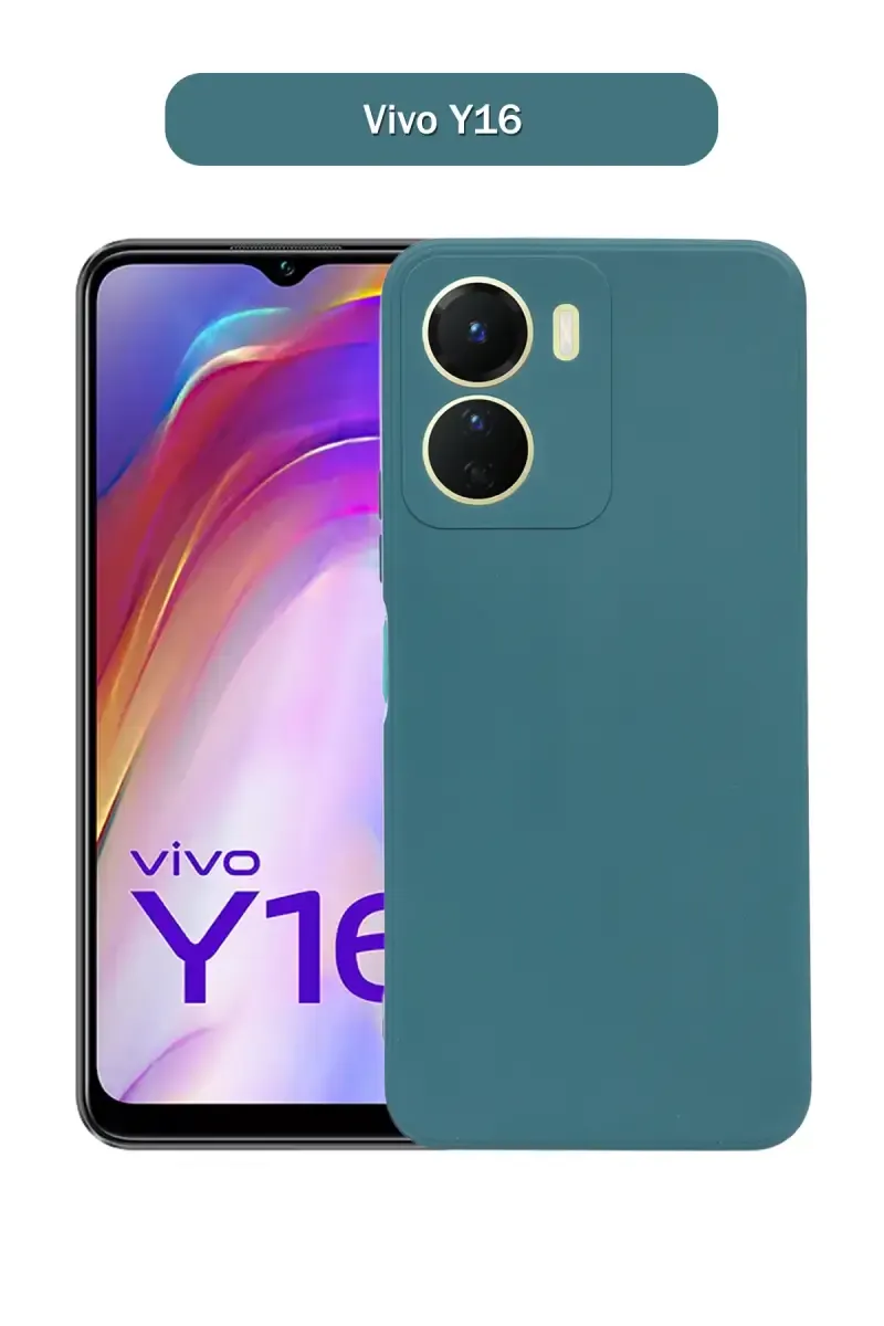 Silicone Solid Soft Back Cover Case for Vivo Y16 With Full Body Protection and Camera Protection (Green) 025925VIVY16GRE