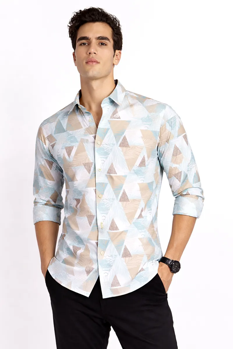 Cotton Lycra Printed Shirt for Men 026108MULM