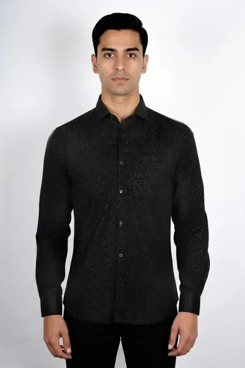 Cotton Printed Casual Shirt for Men 026110BLAXXL