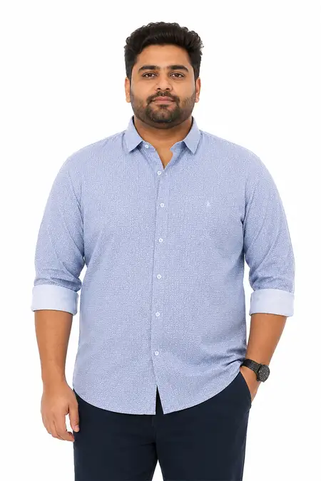 Cotton Printed Casual Plus Size Shirt for Men