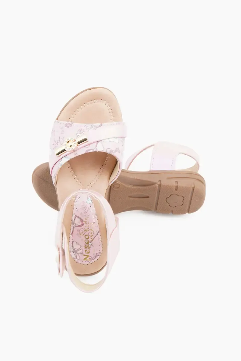 Velcro Printed Fashion Sandals for Girls