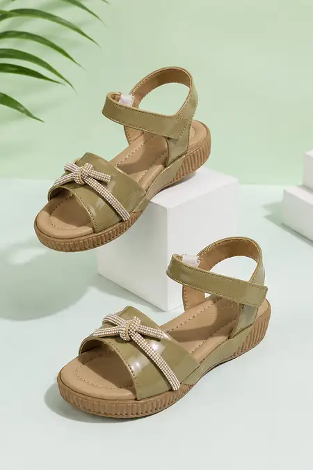 Girl's Embellished Velcro Fashion Sandals