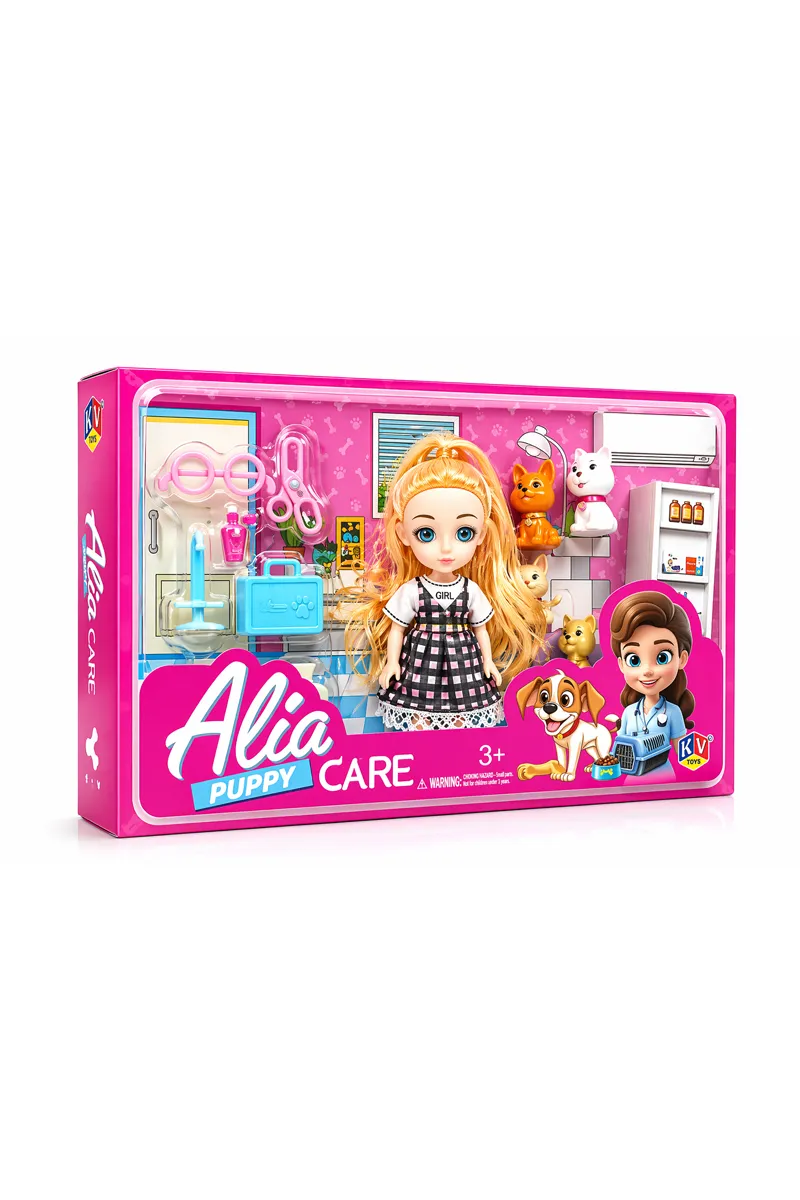 Alia Puppy Care Barbie Doll Set  026273ALIPUPCARMUL