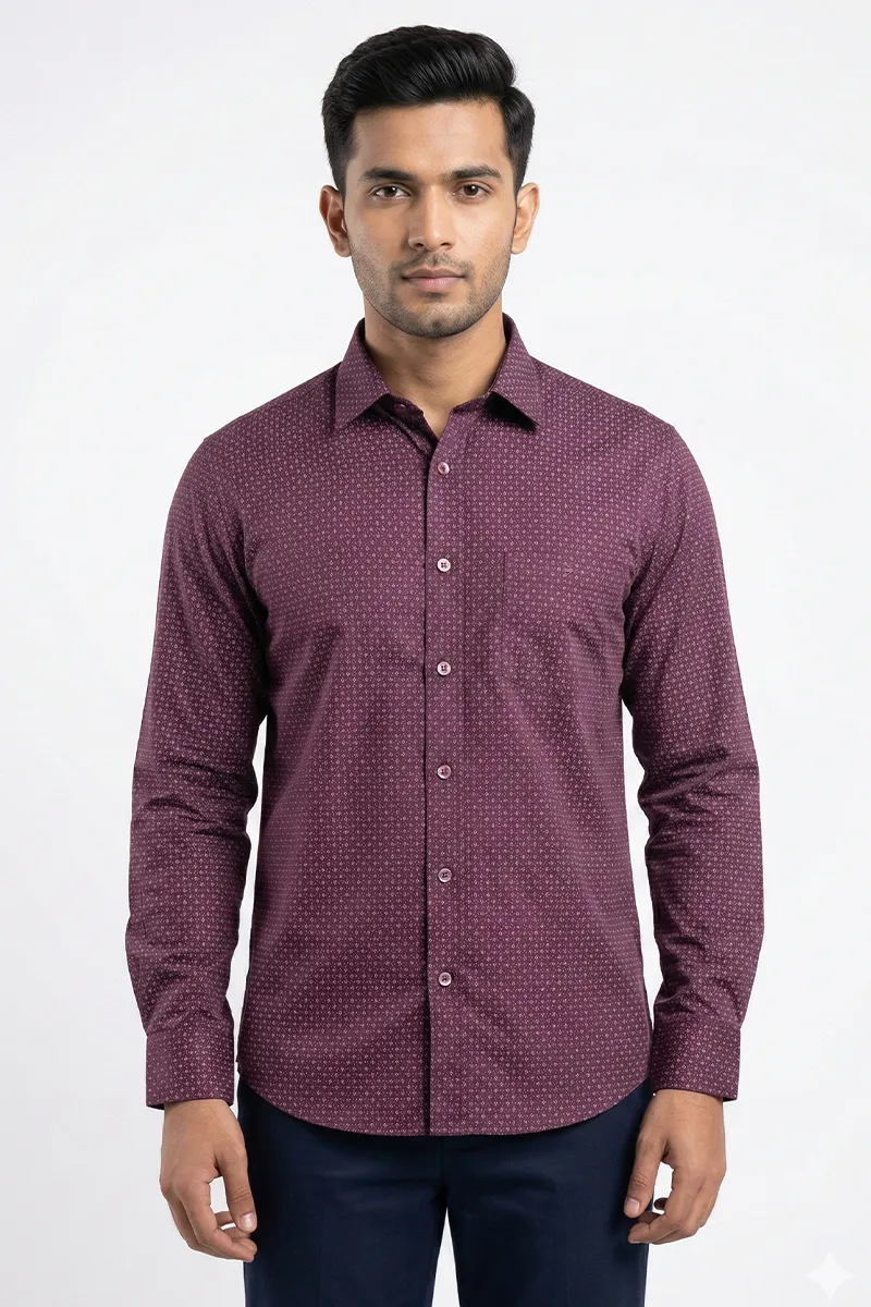 Men's Cotton Printed Plus Size Shirt 026294WIN4XL