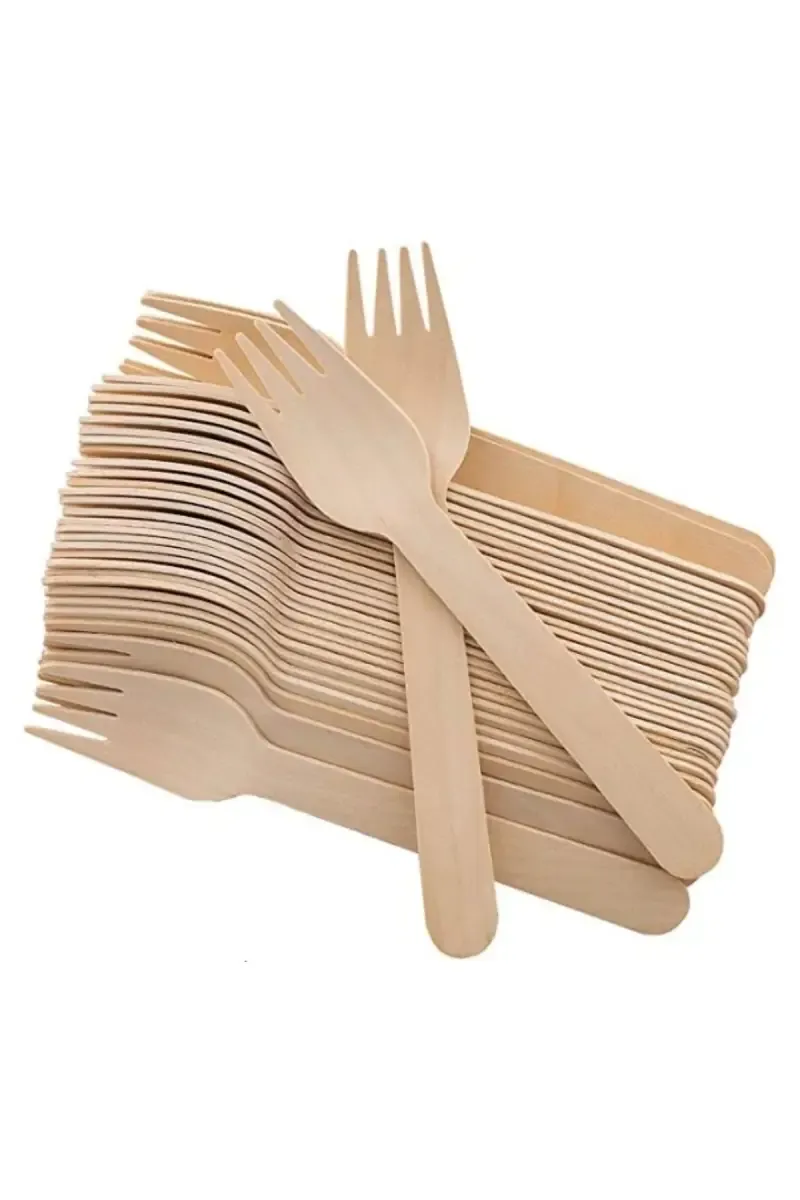 Wooden Disposable Fork 100pcs - 16cm