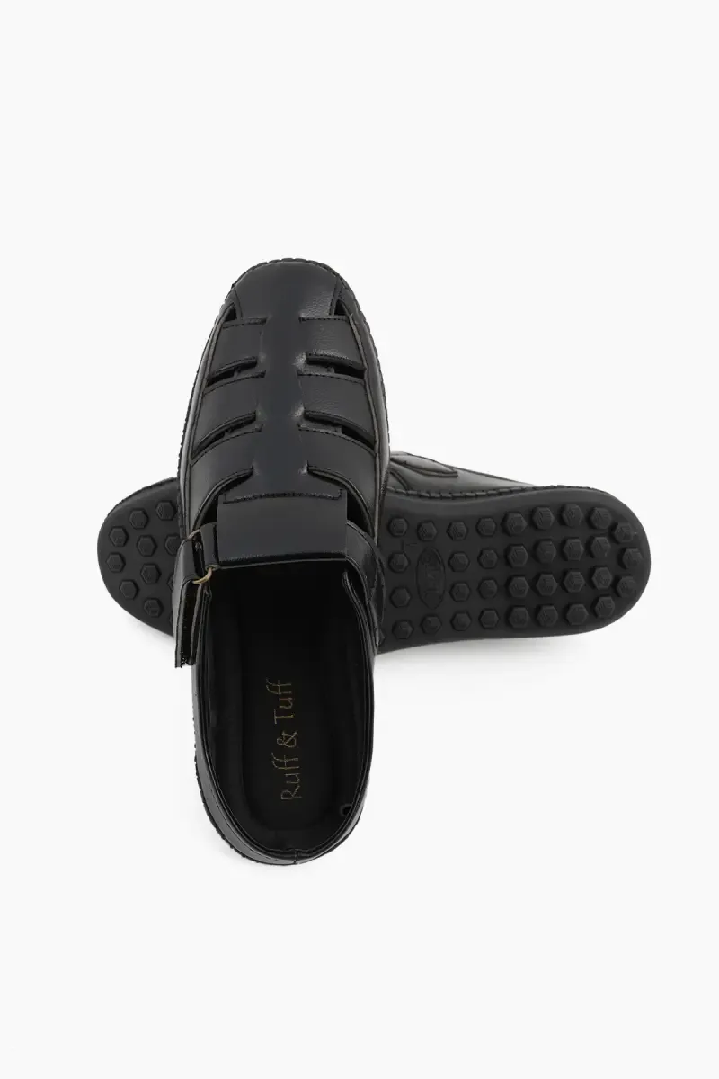 Synthetic Leather Slip-On Strappy Sandals for Men