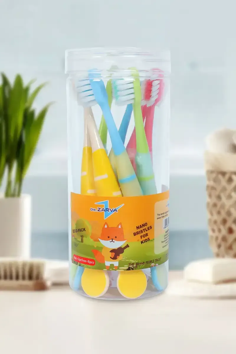 Dr. Zarva Nano Bristle Tooth Brush for Kids - Pack Of 1 (8 Pcs)