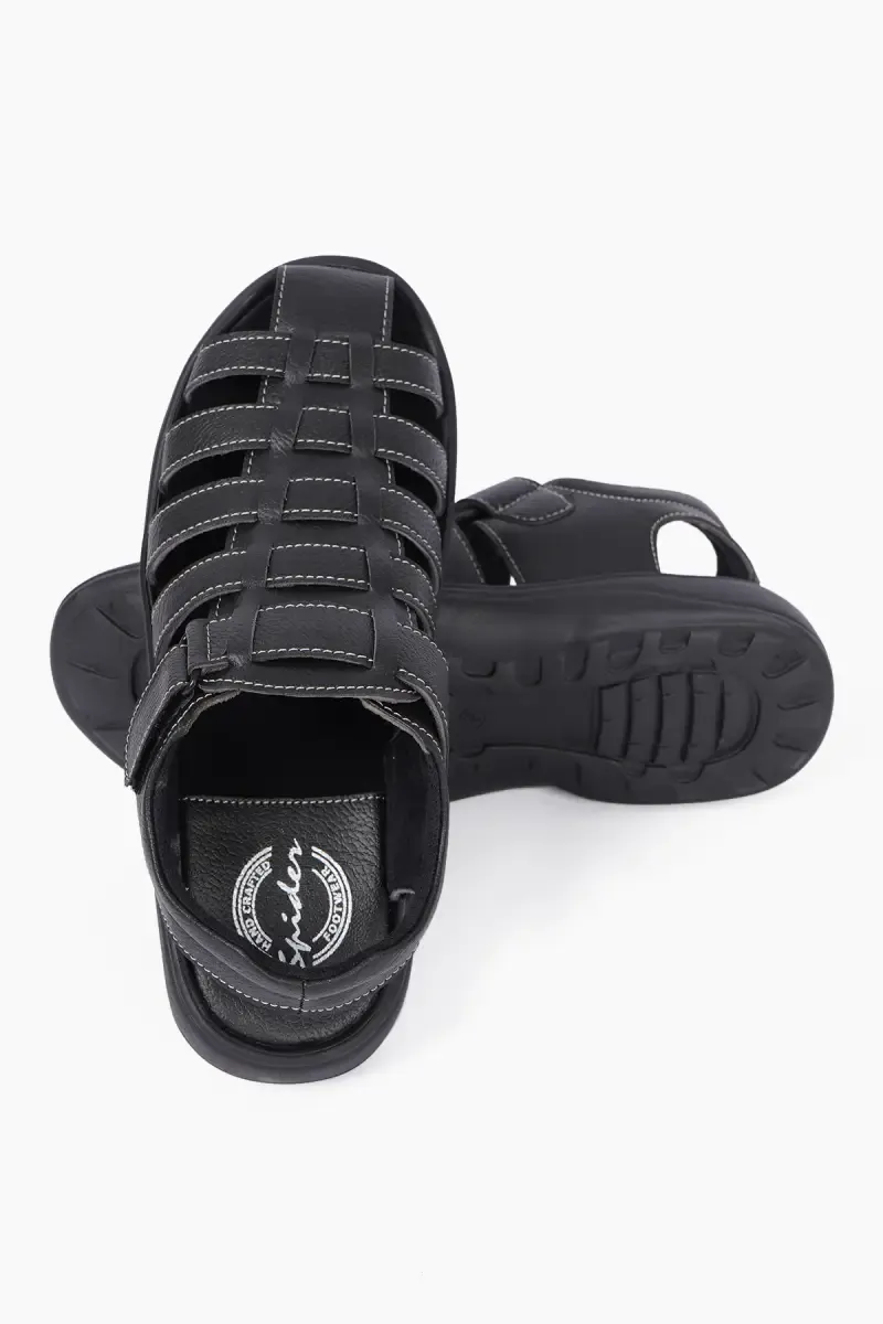 Men's Synthetic Leather Velcro Sandals