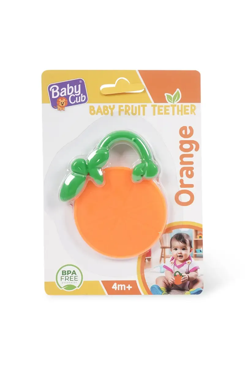 Ratna's Orange Shaped Baby Teether (Orange) - Pack of 1  026501ORA