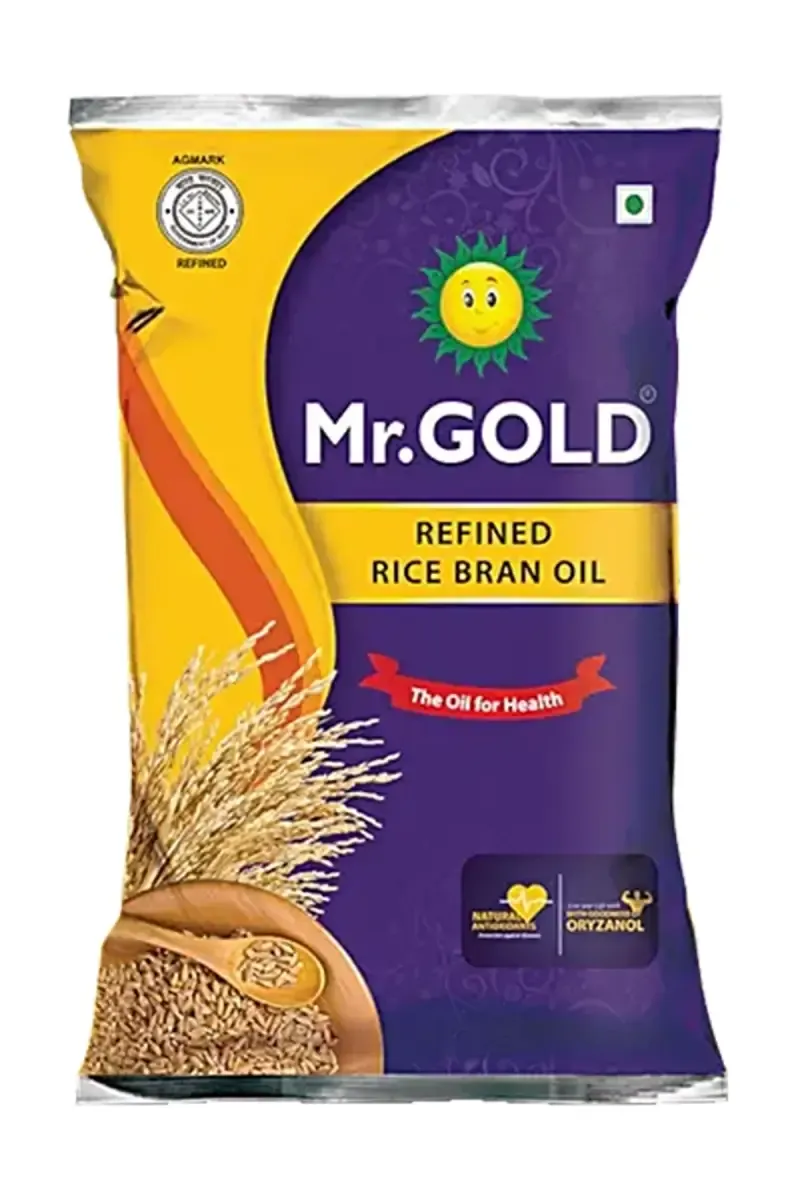 Mr.Gold Refined Rice Bran Oil - 1 Ltr (Pouch)
