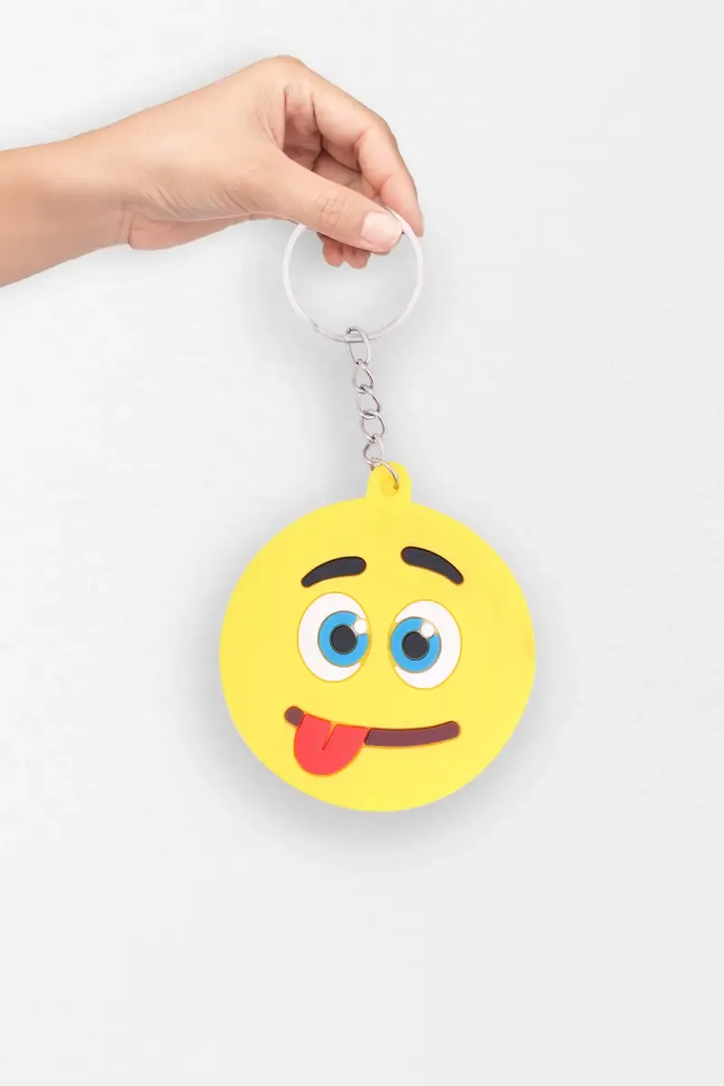 Smiley Lightweight Silicone Keychain 