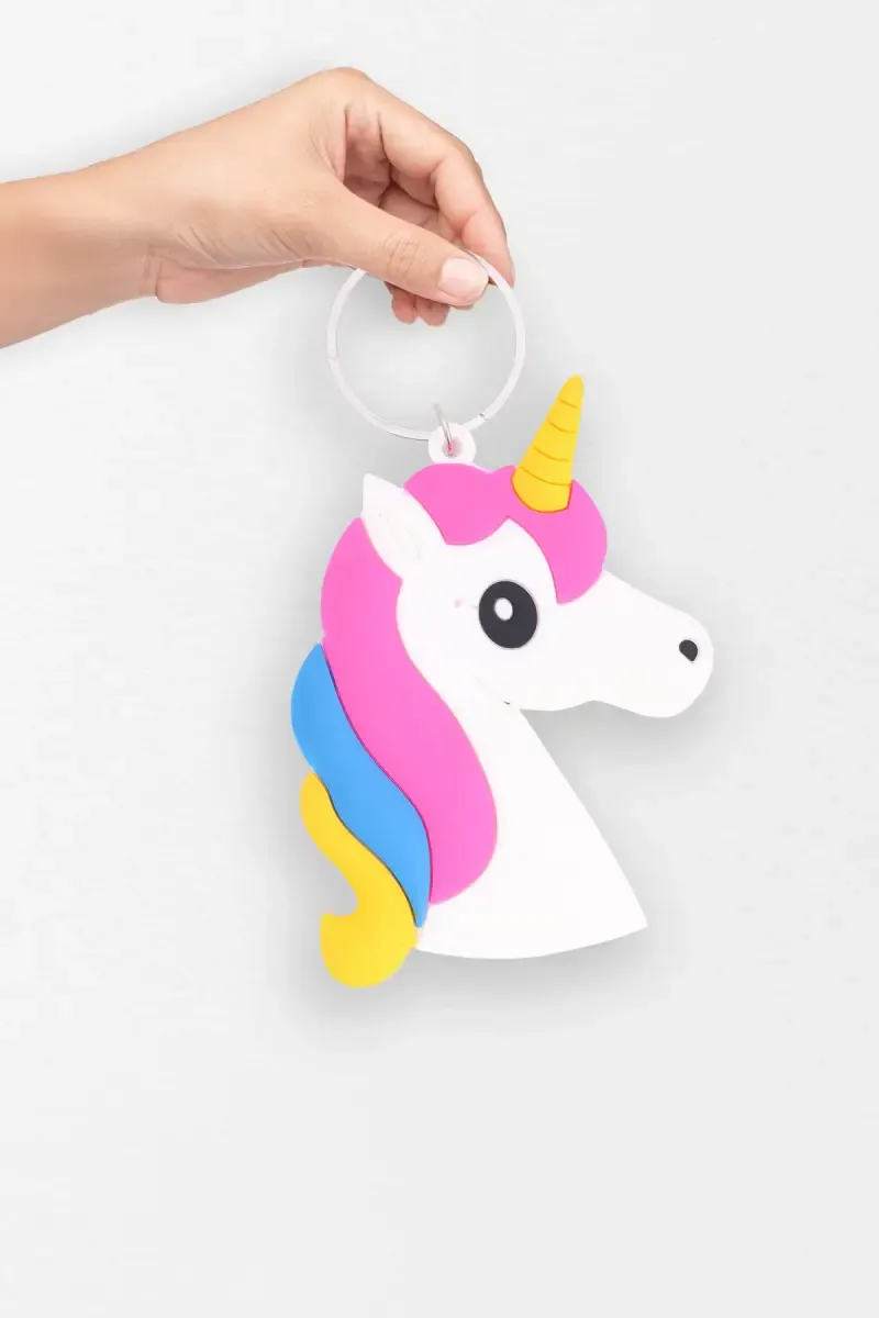Silicone Fancy Unicorn Keychain