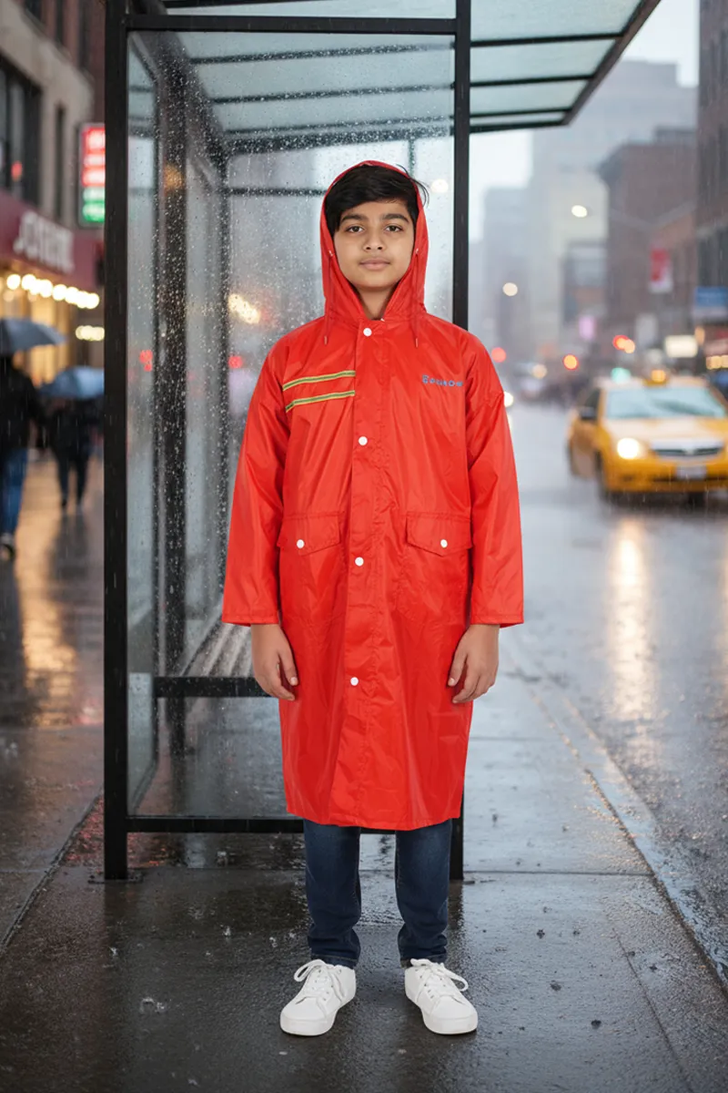 Boy's Solid Rain Jacket