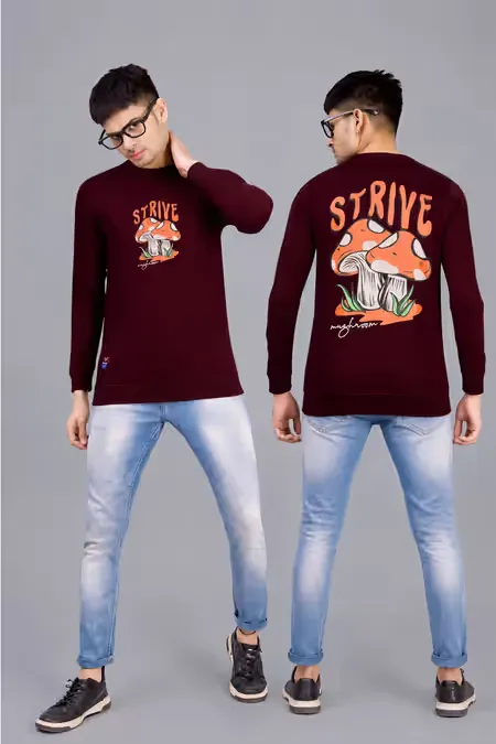 Cotton Blend Printed Sweatshirts for Men