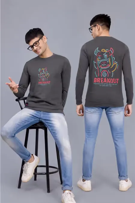 Cotton Blend Printed Sweatshirts for Men