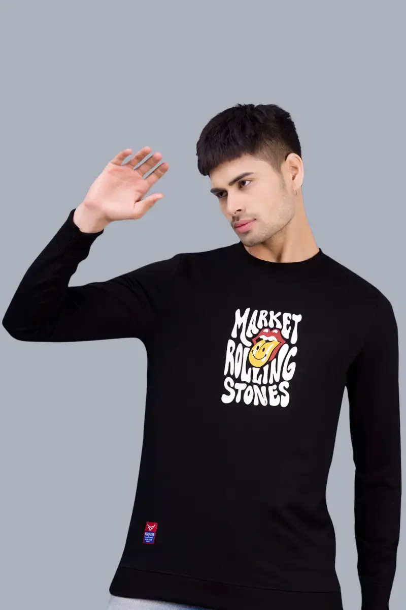 Cotton Blend Printed Sweatshirts for Men 026841BLAS2