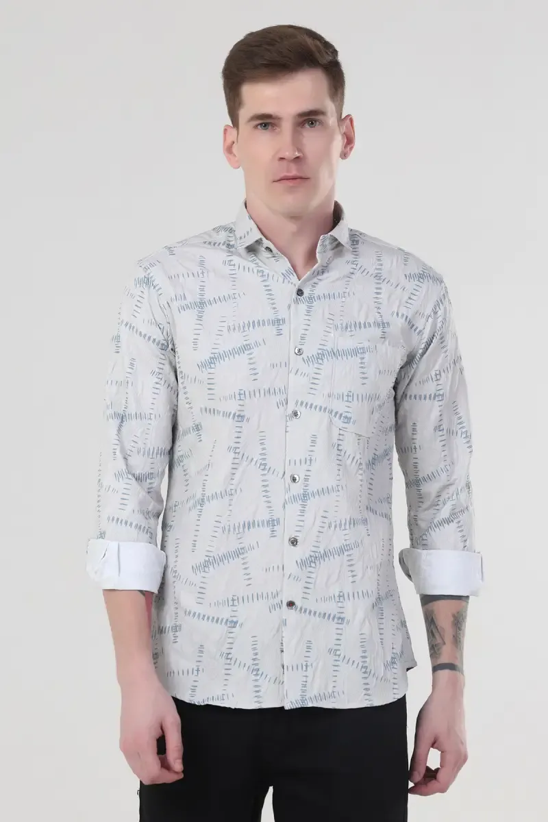 Cotton Printed Casual Shirt for Men 026881LIGGRAM