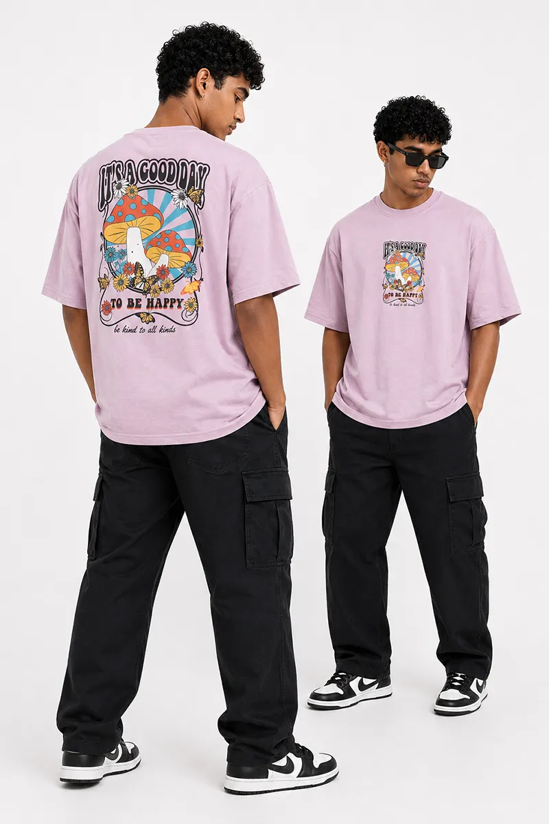Printed Drop Shoulder T-shirt for Men