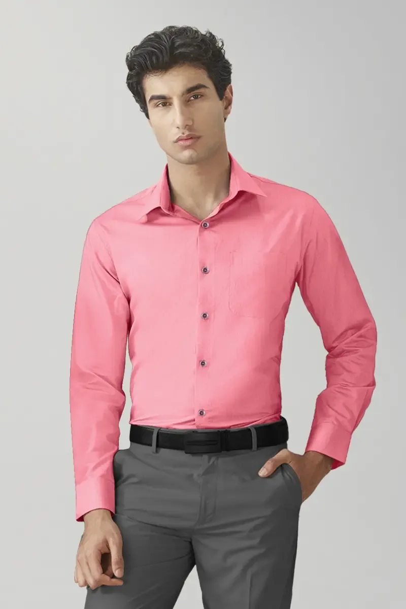 Cotton Solid Casual Shirt for Men 026950RED44