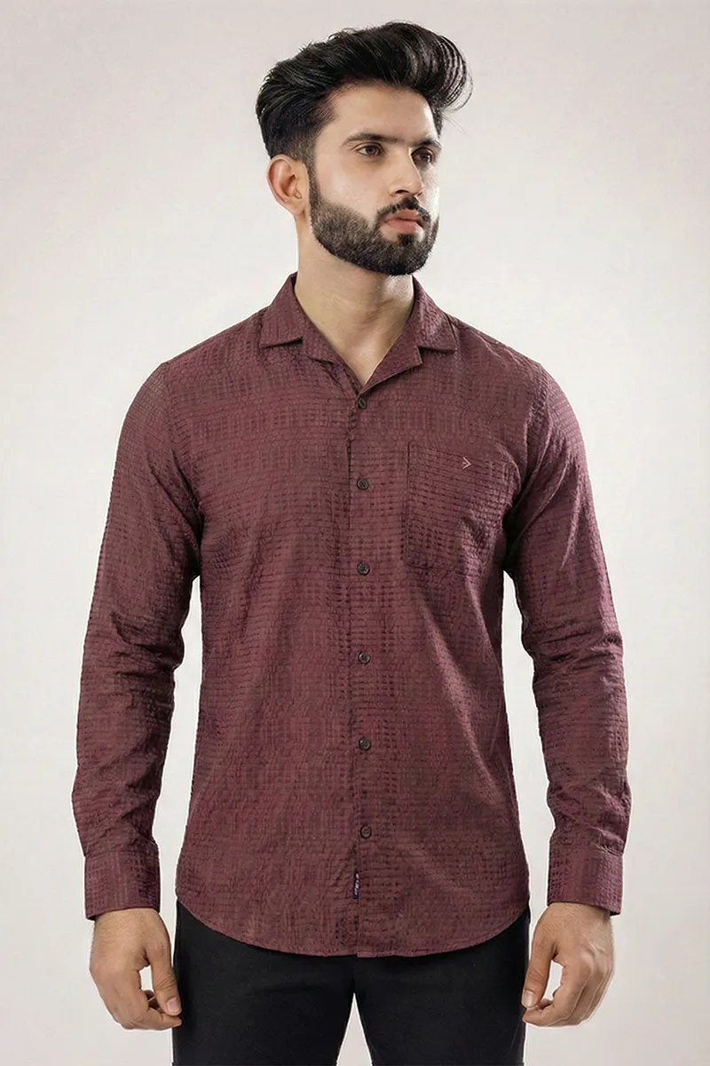 Poly Nylon Solid Casual Shirts for Men 026970RUS44